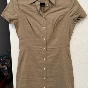 Theory Linen Blend Button-Up Dress size 6